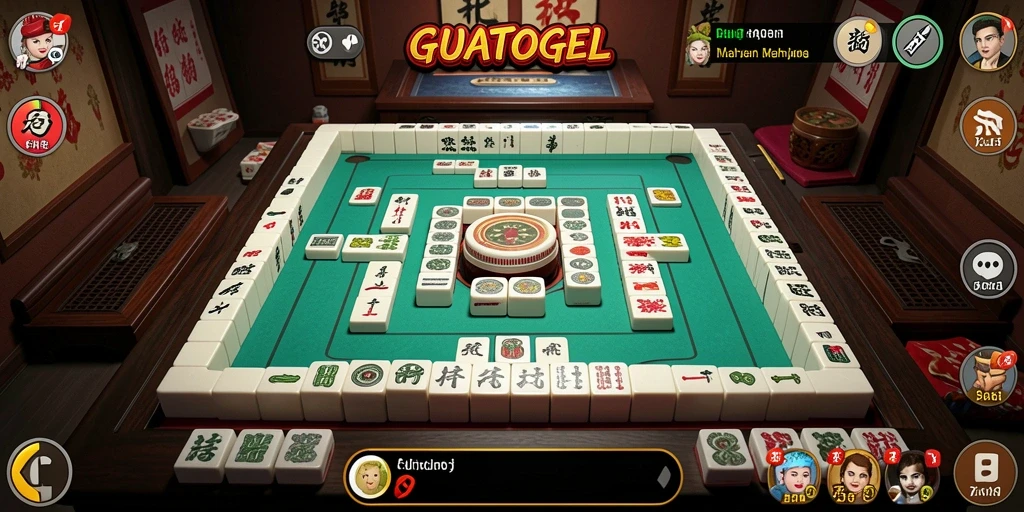 Tampilan gameplay seru di GUATOGEL menghadirkan Mahjong yang menarik.