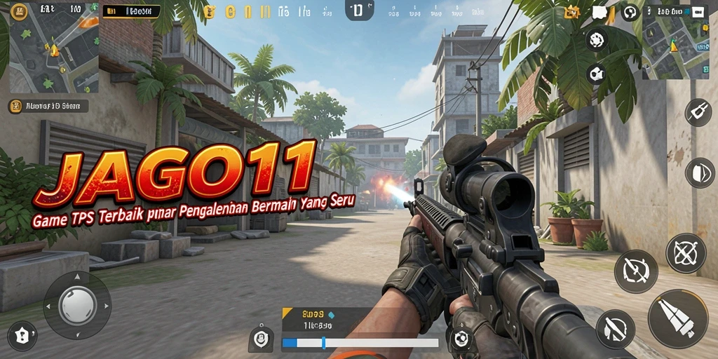 Gameplay seru JAGO11 dengan aksi tembak-menembak yang mendebarkan.