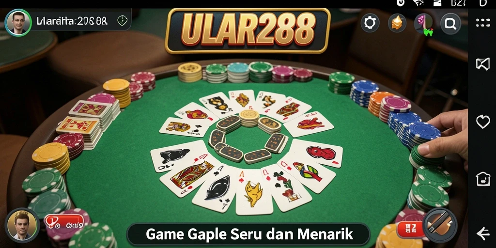 Tampilan gameplay ULAR288 yang menarik saat bermain Gaple.