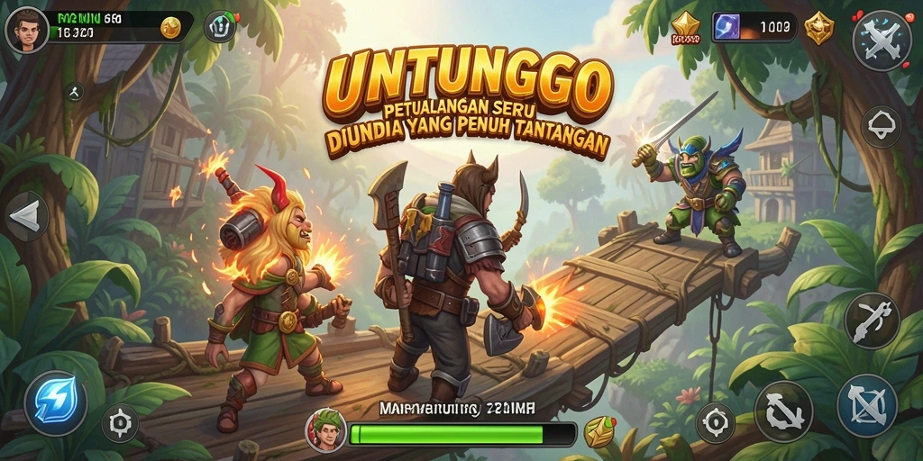 Tampilan menarik dari gameplay UNTUNGGO yang penuh dengan aksi petualangan.