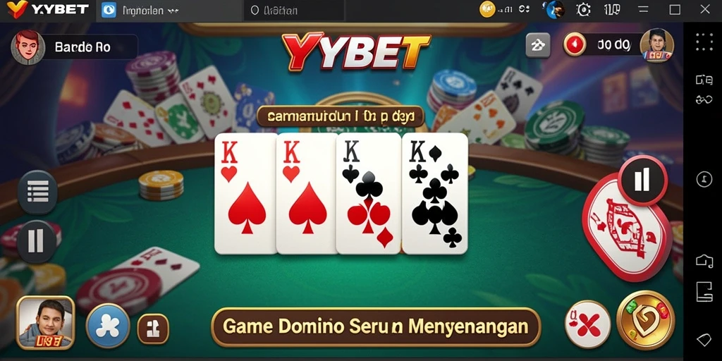 Tampilan gameplay seru dari YYBET dengan kartu Domino yang menarik.